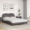 vidaXL Estructura de cama Viana sin colch&oacute;n cuero sint&eacute;tico gris 120x200 cm