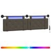 vidaXL Cabecero colgante Con luz LED Gris Cuero sint&eacute;tico