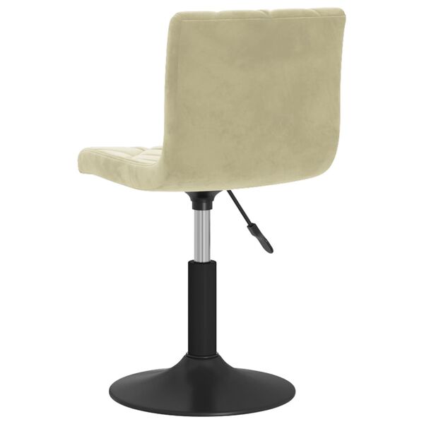 vidaXL Silla de comedor giratoria de terciopelo crema