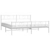 vidaXL Estructura cama sin colch&oacute;n con estribo metal blanco 180x200 cm
