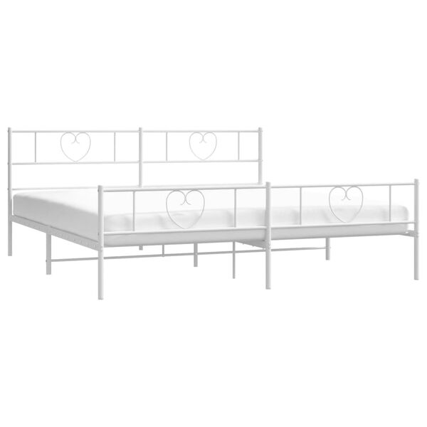 vidaXL Estructura cama sin colch&oacute;n con estribo metal blanco 180x200 cm