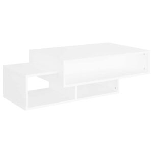 vidaXL Mesa de centro madera contrachapada blanco 105x55x32 cm