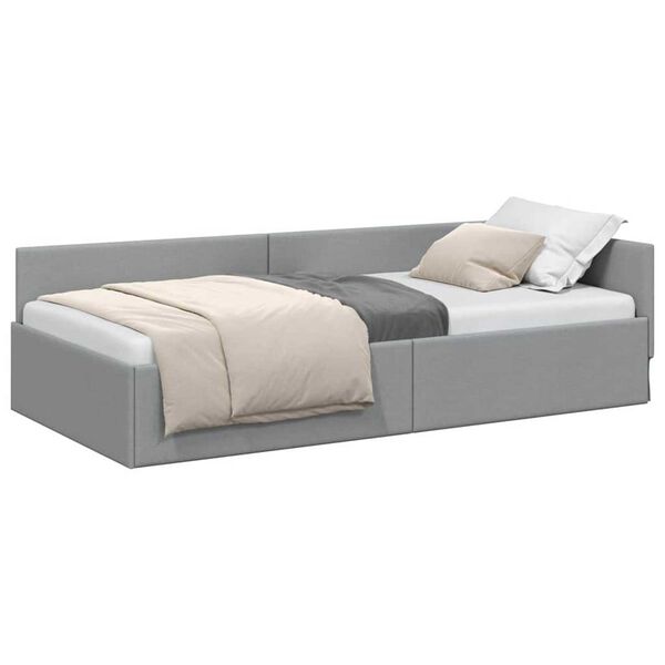 vidaXL Estructura de cama en esquina Gris Claro 100 cm x 200 cm