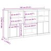 vidaXL Aparador LED Madera vieja 181,5 x 37 x 100 cm