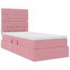 vidaXL Cama con almacenamiento y LED Rosa 90 x 200 cm Terciopelo