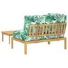 vidaXL Juego de Sof&aacute; Hoja 2 pcs Patr&oacute;n de hoja Madera de Acacia S&oacute;lida