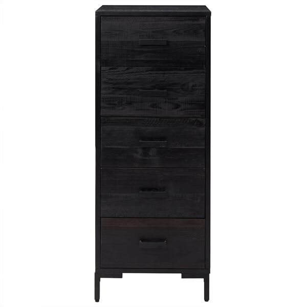 vidaXL C&oacute;moda de madera maciza de pino negro 42x35x110 cm