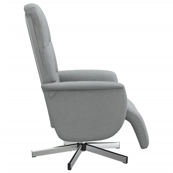 vidaXL Sill&oacute;n reclinable con reposapi&eacute;s tela gris claro