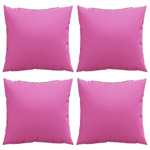 vidaXL Cojines Esparcidos Liso 4 pcs Rosa 60 x 60 cm Tela de poli&eacute;ster