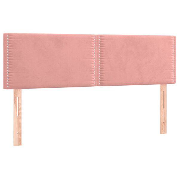 vidaXL Cabeceros 2 unidades terciopelo rosa 72x5x78/88 cm