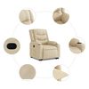 vidaXL Sillón reclinable elevable de tela color crema