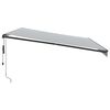 vidaXL Toldo retr&aacute;ctil autom&aacute;tico luz LED antracita blanco 500x350 cm