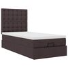 vidaXL Estructura cama otomana colch&oacute;n tela marr&oacute;n oscuro 90x190 cm
