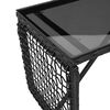 vidaXL Mesa de exterior Negro 80 x 40 x 40 cm Rattan PE y Cristal