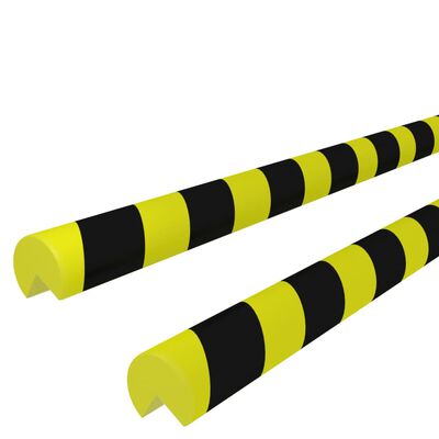 vidaXL Protectores de esquina 2 uds PU amarillo y negro 4x4x104 cm