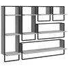 vidaXL Estantes pared con barras 6 pzas madera ingenier&iacute;a gris Sonoma