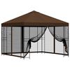 vidaXL Gazebo de jard&iacute;n con paredes laterales 3 x 3 m Marr&oacute;n