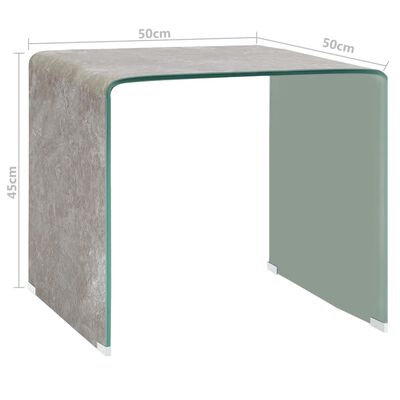 vidaXL Mesa de centro de vidrio templado marrón mármol 50x50x45 cm