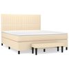 vidaXL Cama box spring con colch&oacute;n tela color crema 180x200 cm