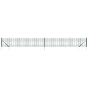 vidaXL Cerca de alambre con pinchos de anclaje verde 1,1x10 m