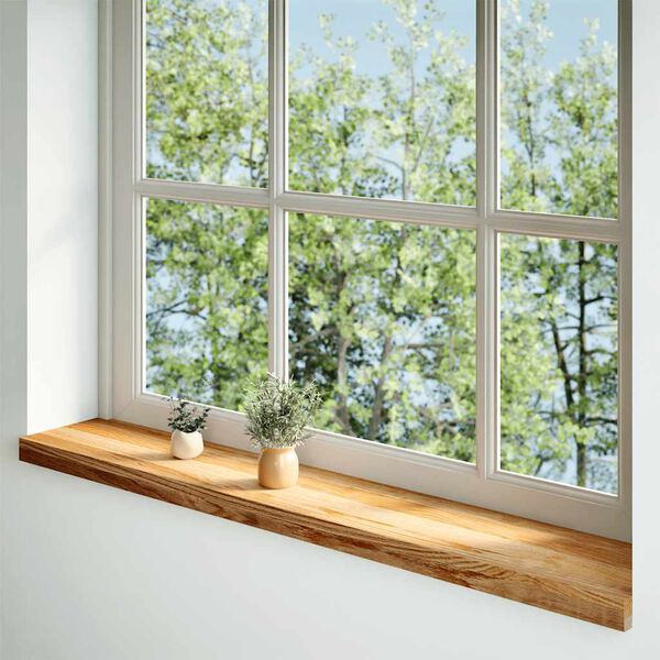 vidaXL Alf&eacute;izares de ventana 2 uds madera maciza roble marr&oacute;n claro