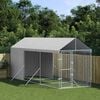 vidaXL Perrera de exterior con toldo acero galvanizado plata 2x6x2,5 m