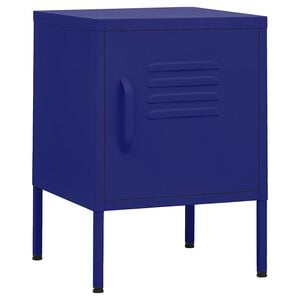vidaXL Mesita de noche acero azul marino 35x35x51 cm