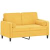 vidaXL Sof&aacute; 2 plazas almohadas cojines terciopelo amarillo claro 120cm