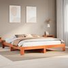 vidaXL Cama sin colch&oacute;n madera maciza de pino marr&oacute;n cera 200x200 cm