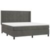 vidaXL Cama box spring colch&oacute;n y LED terciopelo gris oscuro 180x200 cm