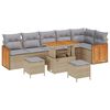 vidaXL Conjunto de sof&aacute; de jard&iacute;n 9 pcs Beige y gris claro