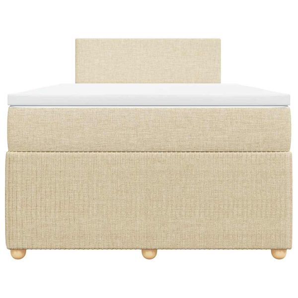 vidaXL Cama box spring con colch&oacute;n tela color crema 120x190 cm