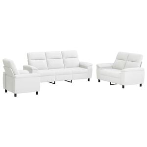 vidaXL Juego de Sof&aacute; 3 pcs Blanco Tela