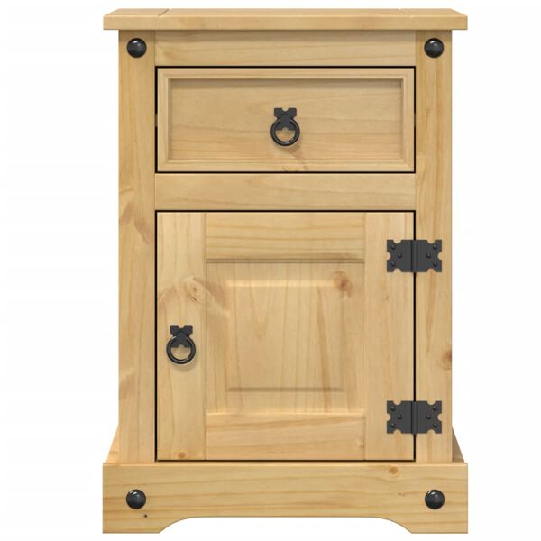 vidaXL Mesita de noche Corona madera maciza de pino 45x35x64 cm