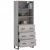 vidaXL Aparador alto madera contrachapada gris sonoma 69,5x34x180 cm