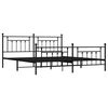 vidaXL Estructura cama sin colch&oacute;n con estribo metal negro 193x203 cm