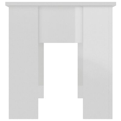 vidaXL Mesa de centro madera contrachapada blanco brillo 101x49x52 cm