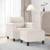 vidaXL Sill&oacute;n con taburete tela de microfibra beige 60 cm
