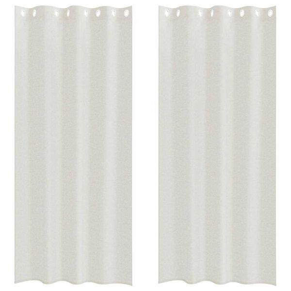 vidaXL Cortina de Voilé 2 pcs Crema 260 x 140 cm Poliéster