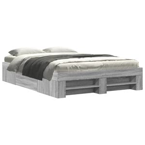 vidaXL Estructura de cama madera de ingenier&iacute;a gris Sonoma 140x190 cm