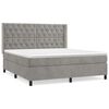 vidaXL Cama box spring con colch&oacute;n terciopelo gris claro 160x200 cm