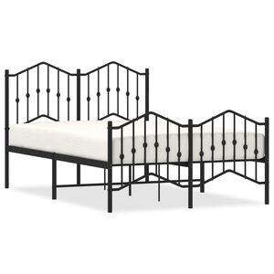 vidaXL Estructura cama sin colch&oacute;n con estribo metal negro 120x200 cm