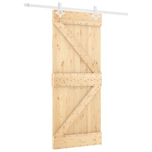 vidaXL Puerta Corredera Natural y Blanco 80 x 210 cm