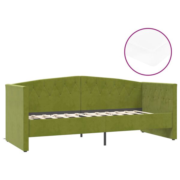 vidaXL Sof&aacute; cama con colch&oacute;n USB terciopelo verde oscuro 90x200 cm