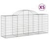 vidaXL Cestas de gaviones 5 uds forma de arco hierro 200x50x80/100 cm