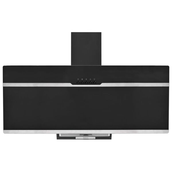 vidaXL Campana extractora RGB de LED acero inox. vidrio templado 90cm