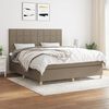 vidaXL Cama box spring con colch&oacute;n tela gris taupe 180x200 cm