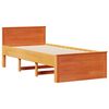 vidaXL Cama sin colchón y cabecero madera maciza pino marrón 75x190 cm