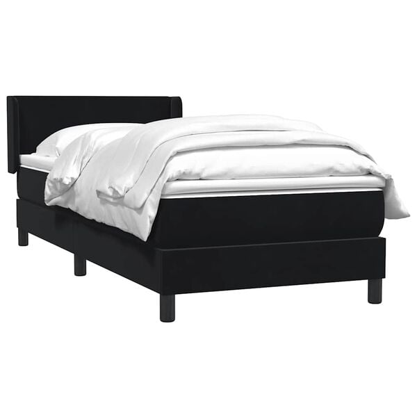 vidaXL Cama box spring con colch&oacute;n cuero sint&eacute;tico negro 90x210 cm