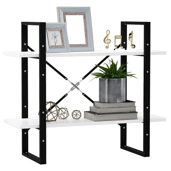 vidaXL Estantería de 2 niveles madera contrachapada blanco 80x30x70 cm